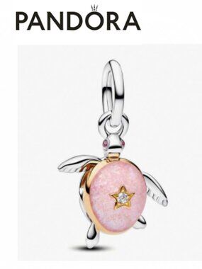 New Pandora Pink Turtle Charm For Bracelt or Chain